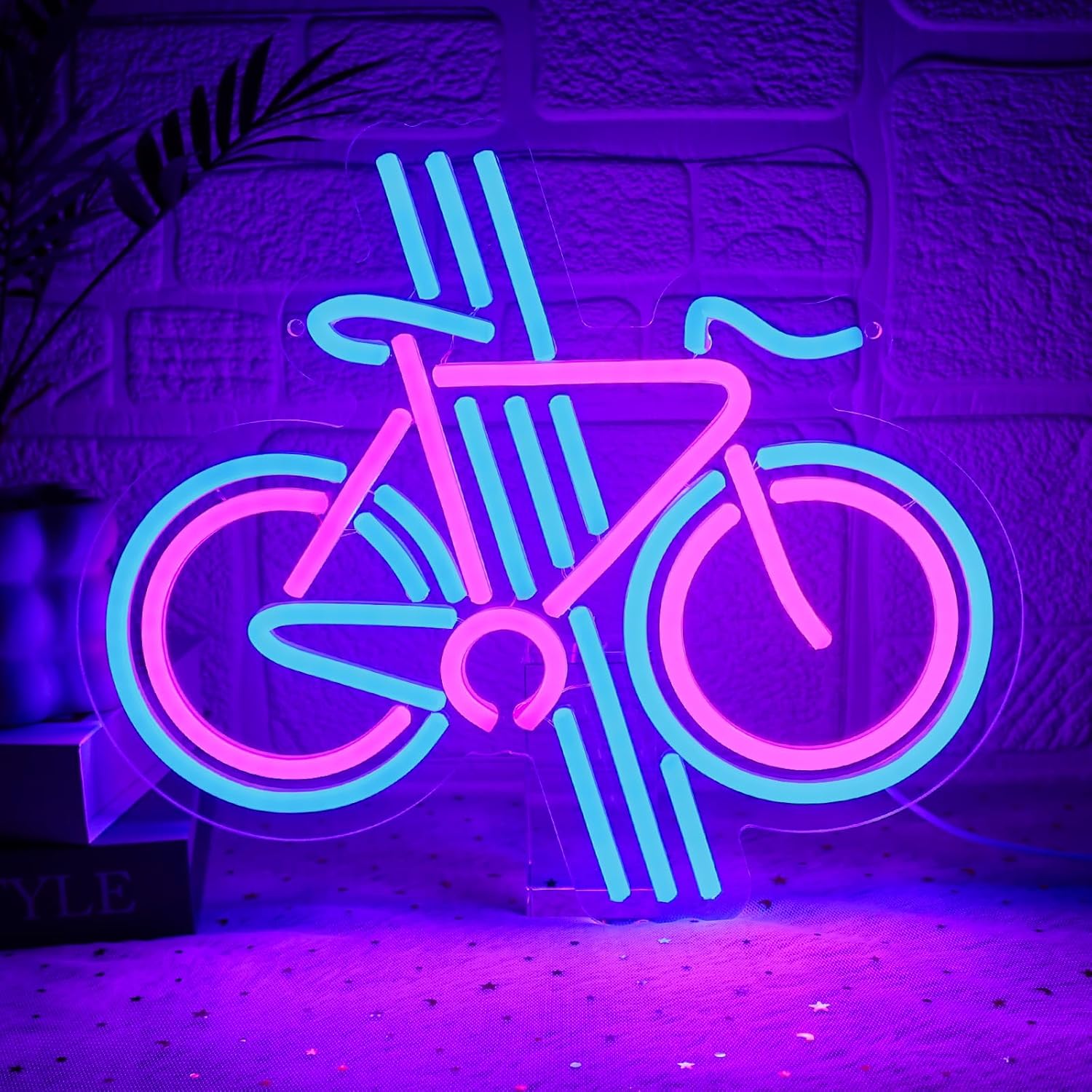 Home Gym Neon Sign - Neon Rowerowy Ściemnialny LED do Sypialni,
