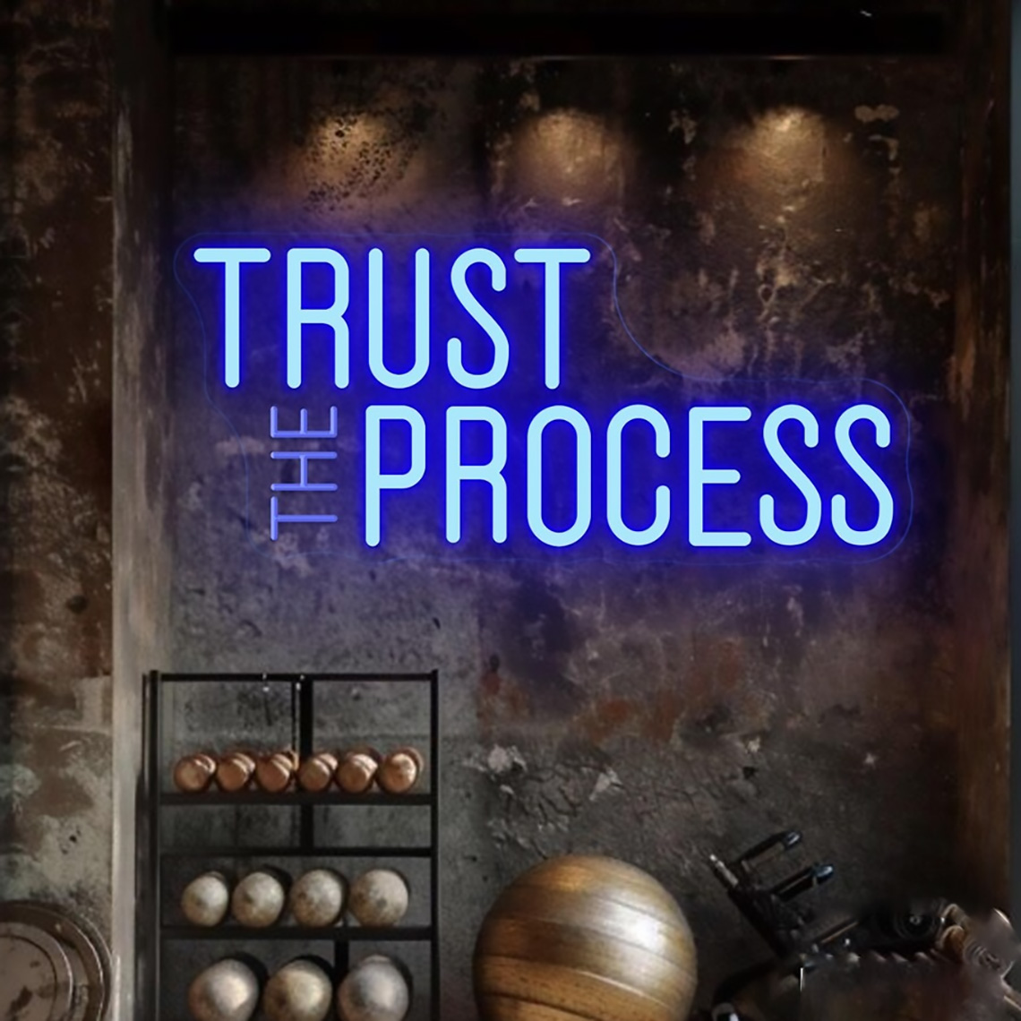 Home Gym Neon Sign - Neonowy Znak Trust The Process, Personalizowany