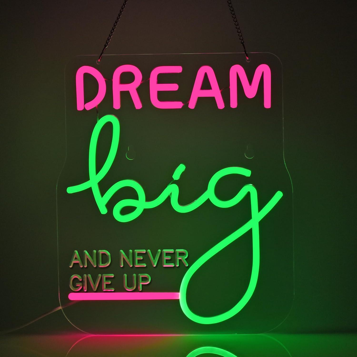 Neonowy Znak Dream Big, Motywa – Home Gym Neon Sign recenzja i cena