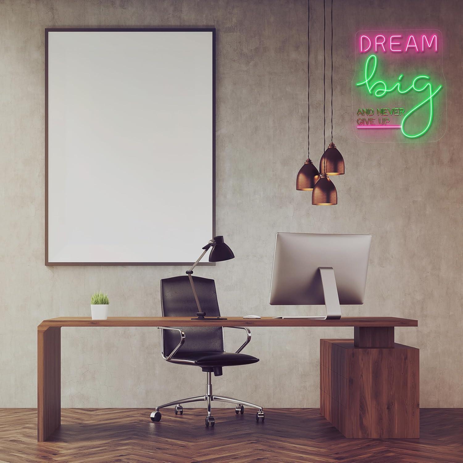 Neonowy Znak Dream Big, Motywa – Home Gym Neon Sign recenzja i cena