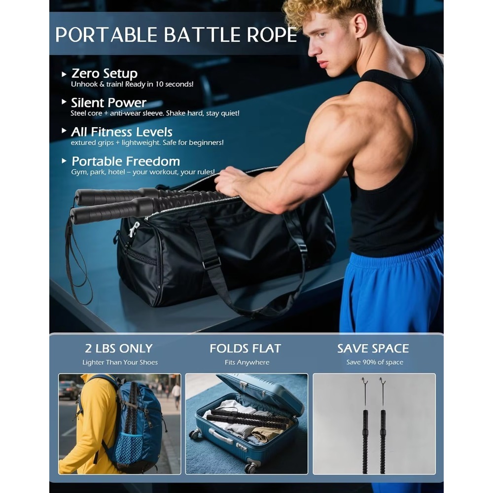 Bezprzewodowe liny do ćwiczeń, – Battle Rope Heavy recenzja i cena