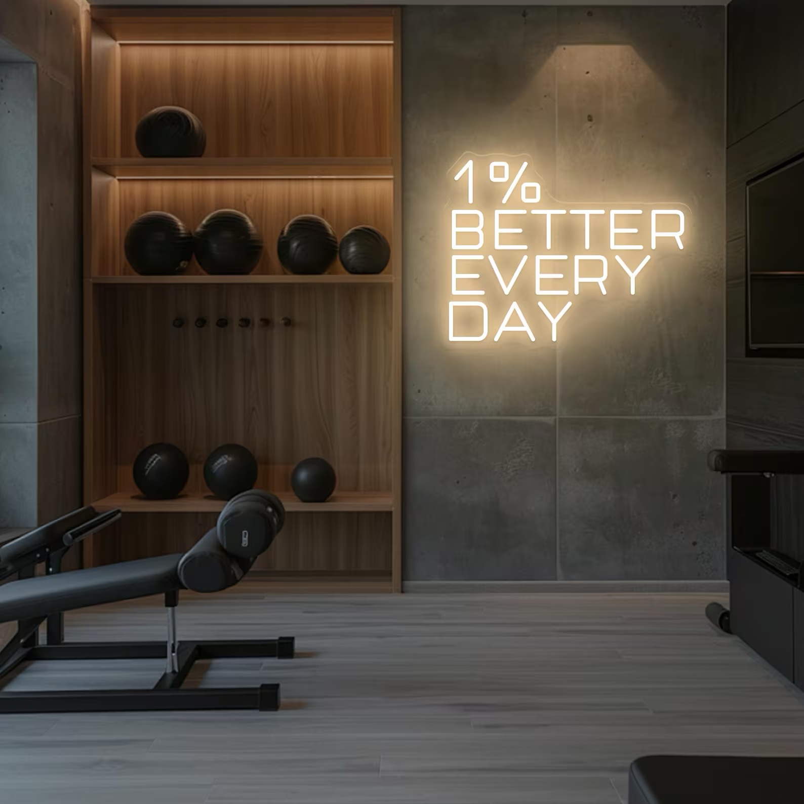 Neonowa tablica „1% lepiej każ – Home Gym Neon Sign recenzja i cena